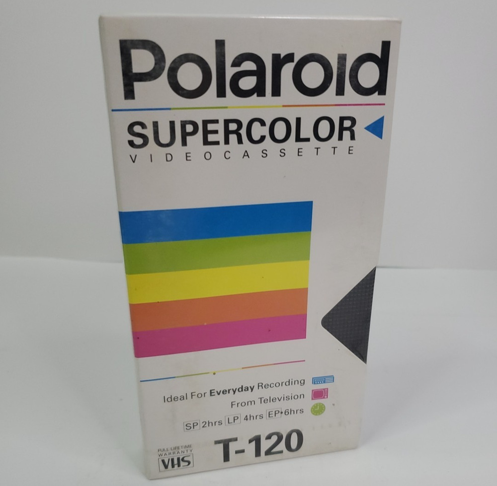 Polaroid - T-120 Supercolor (1 Pack, Blank Video Tape) recording, VHS, VCR- NEW
